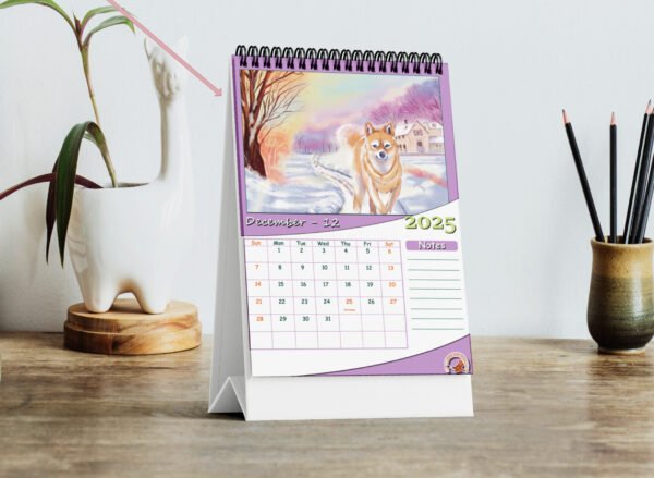 Deck Calendar Hand illustrated Dog theme