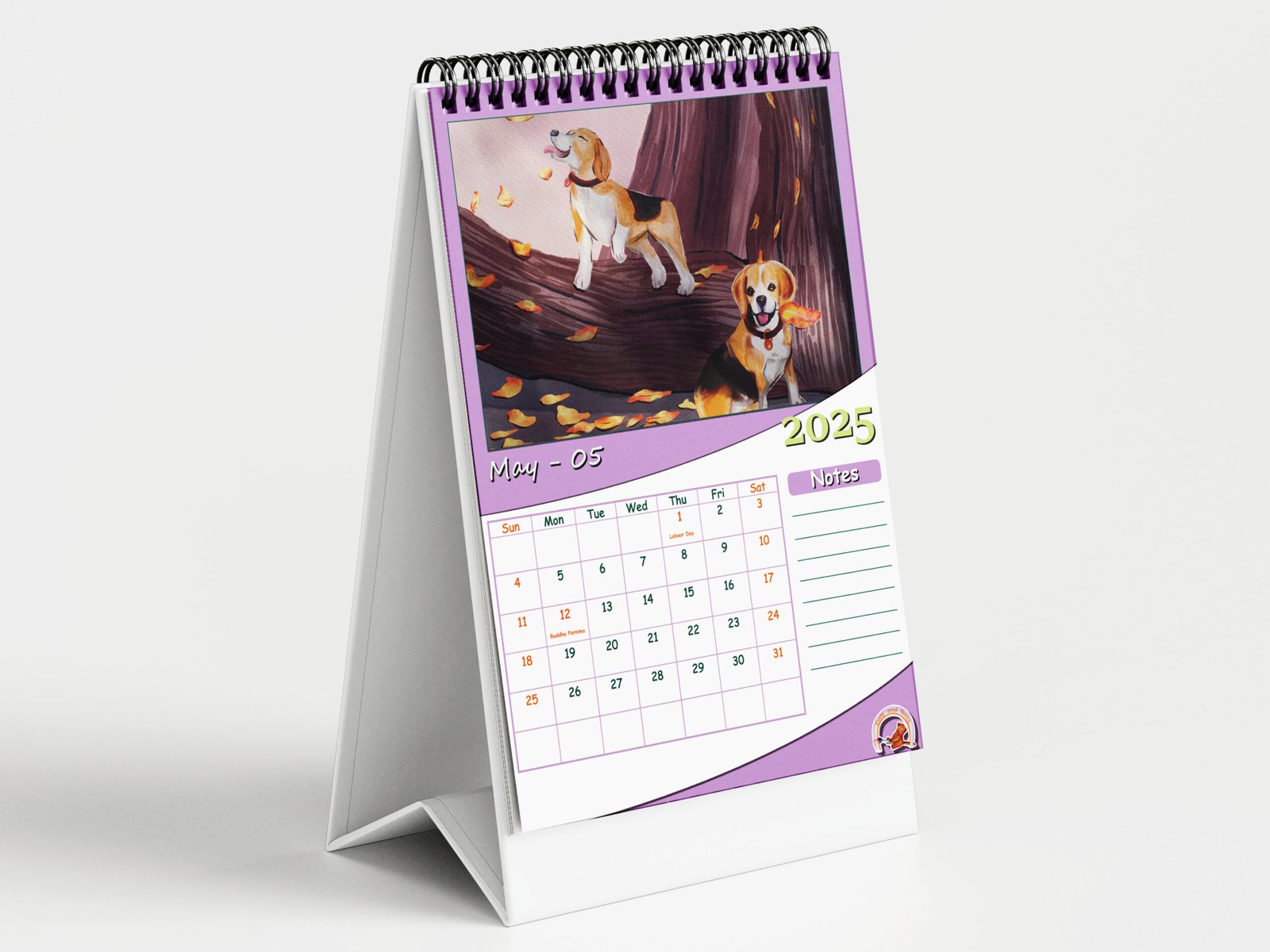Deck Calendar Hand illustrated Dog theme