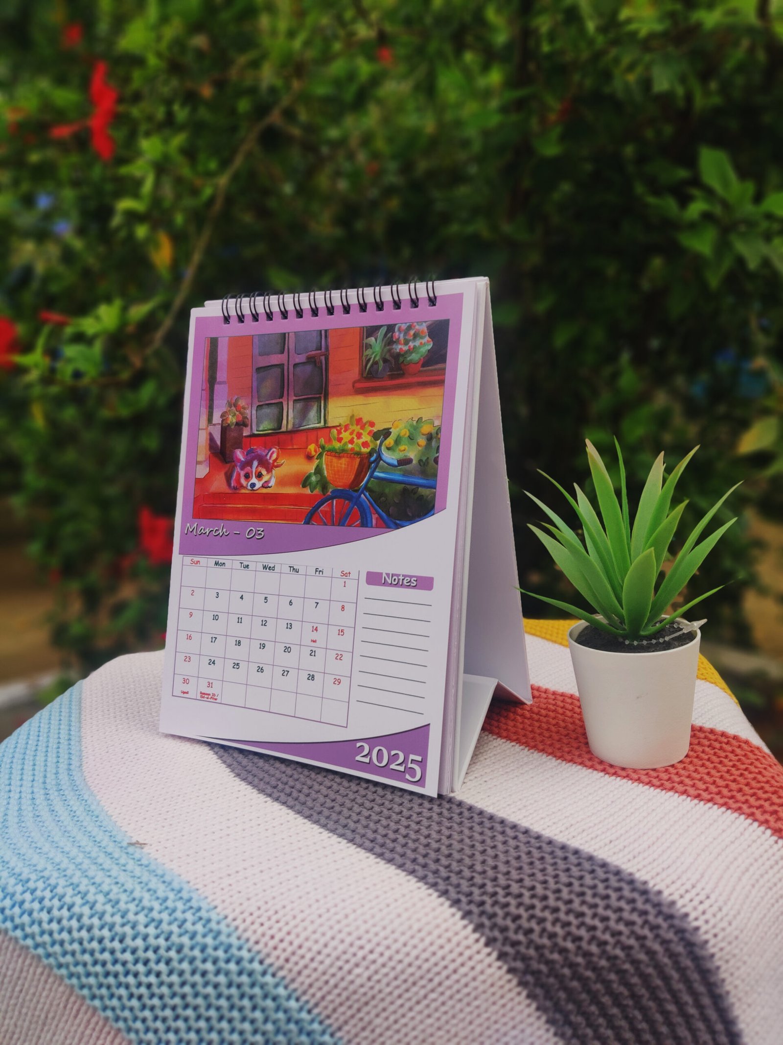 Deck Calendar Hand illustrated Dog theme