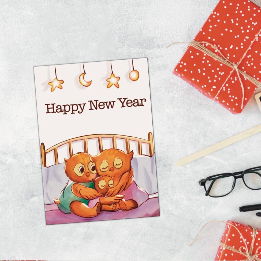 New Year Greeting Card - Cozy Family Theme