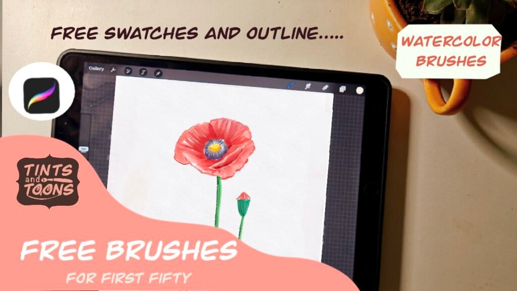 Free Poppy Painting tutorial