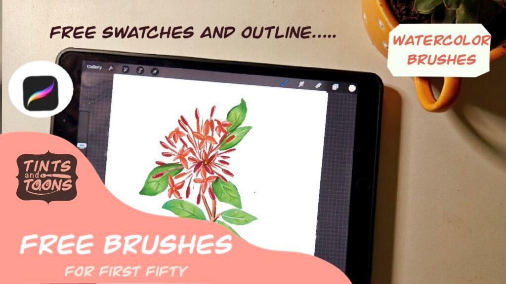 Procreate tutorial - Free watercolor brushes