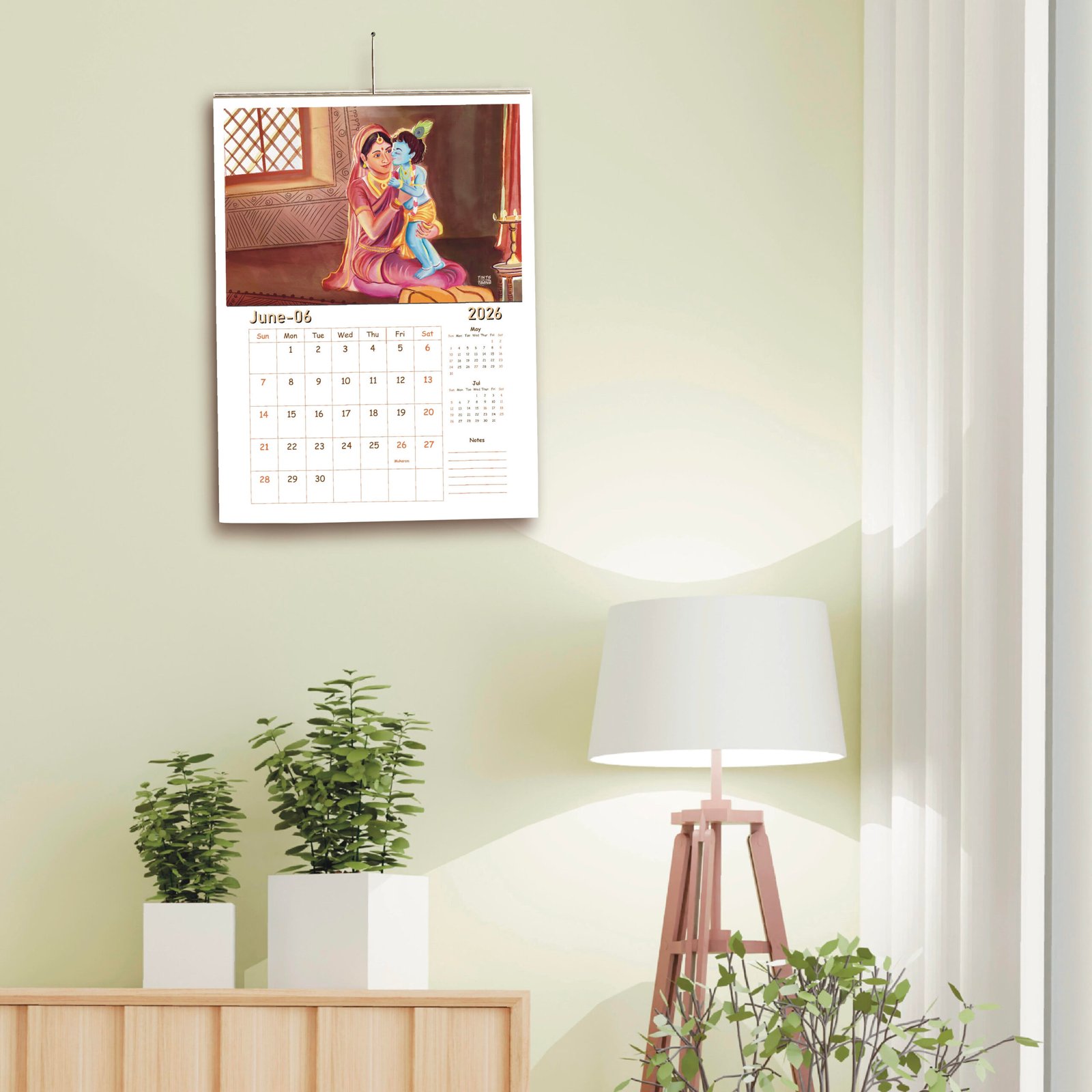 God Wall calendar with Bg